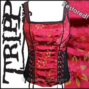 Tripp Corset Mall Goth Gothic Witchy Fairycore Punk Pinup Cosplay Brocade L